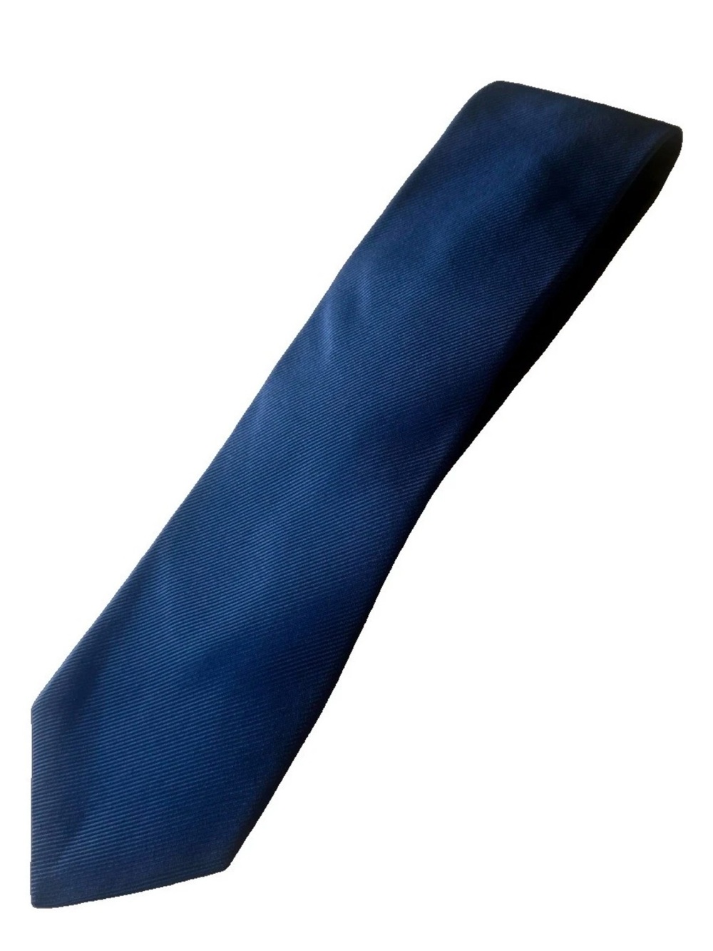 Paul Fredrick 100% Italian Silk Tie Solid Blue Classic Business Dress Necktie